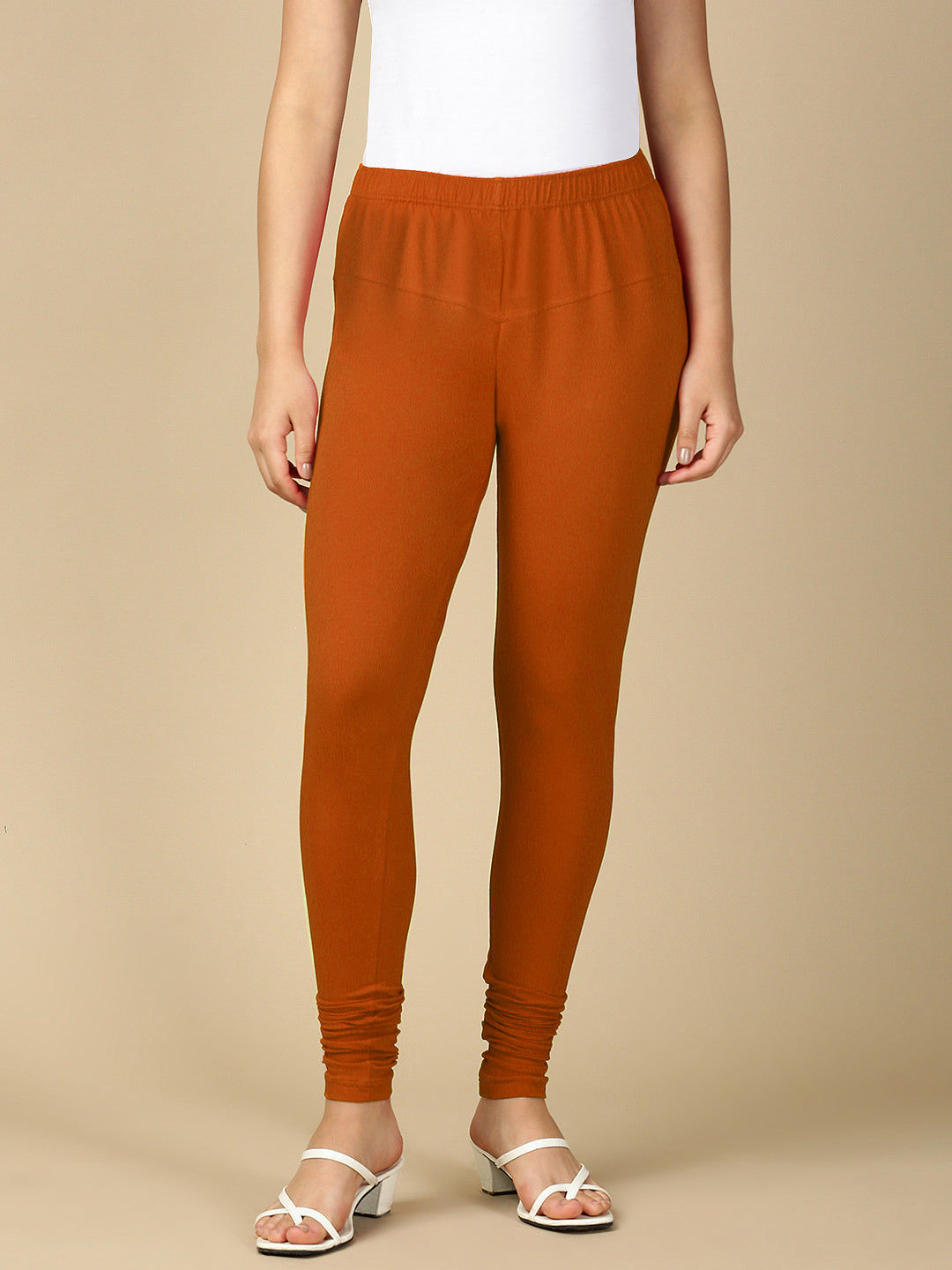 Rust Premium Cotton Stretch Churidar