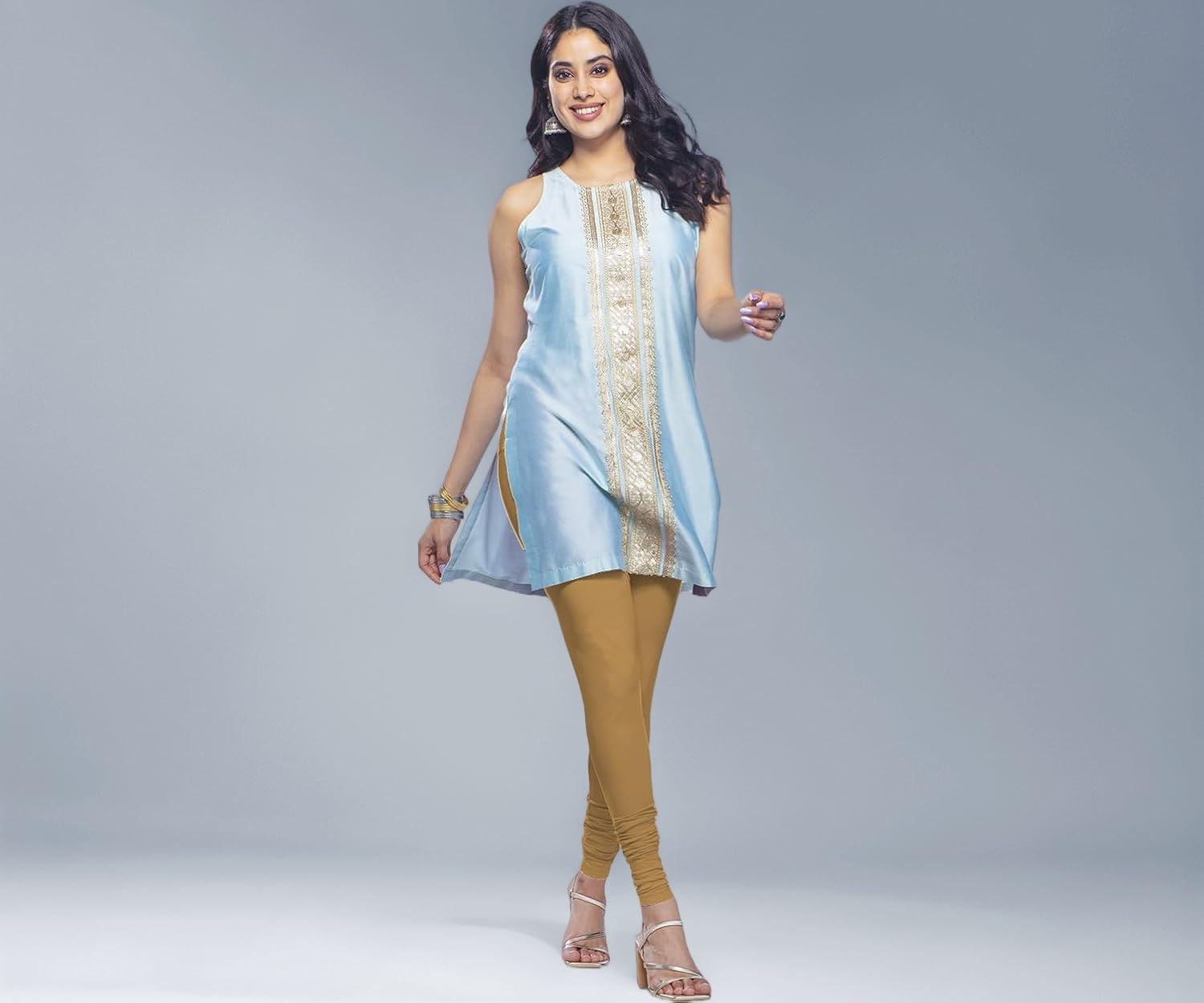 Premium Viscose Full Length Churidar Leggings for Women - Sand Storm - Image 1