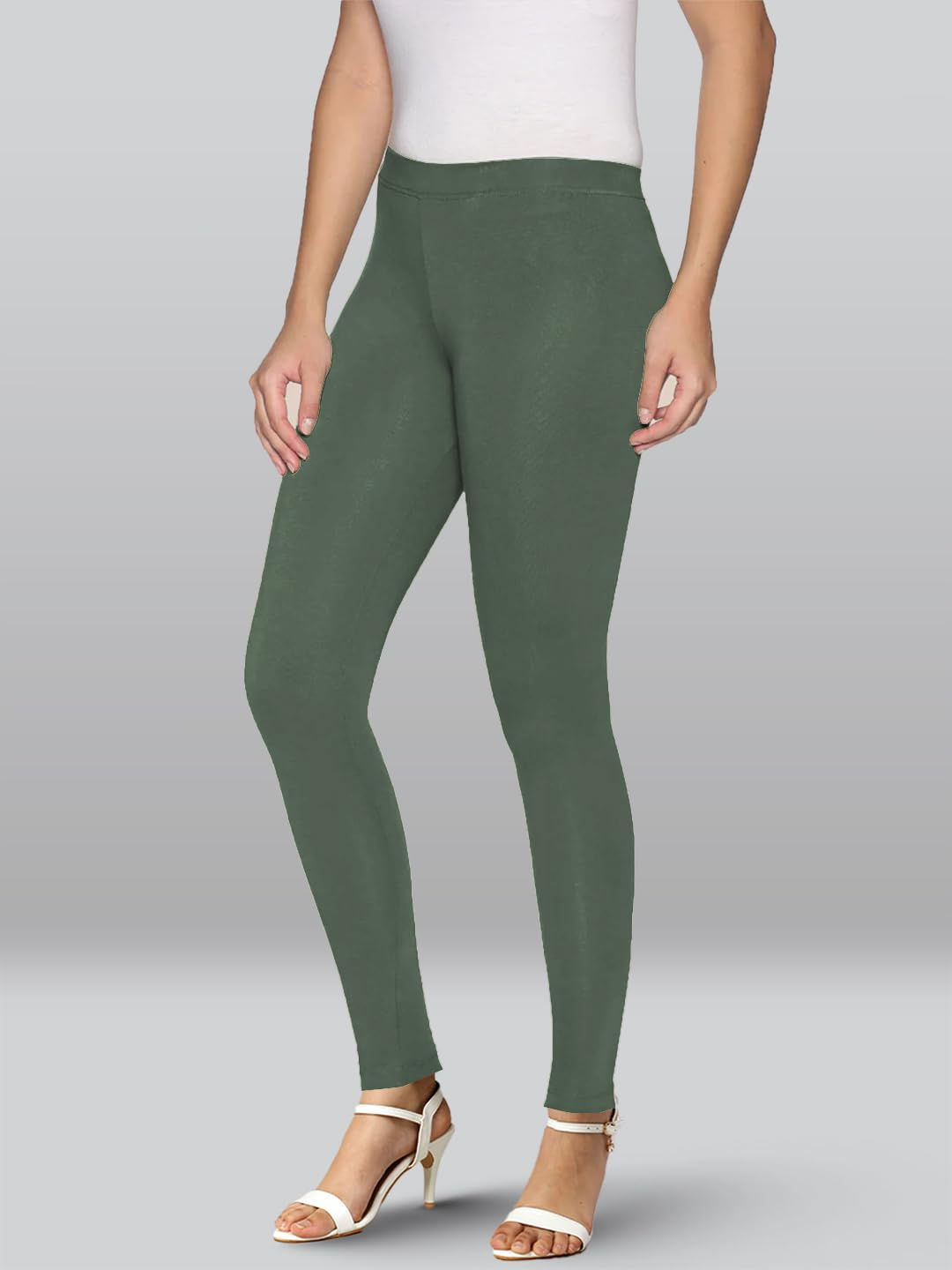 Premium Viscose Stretchable Ankle Length Leggings for Women - Steel Grey - Image 6