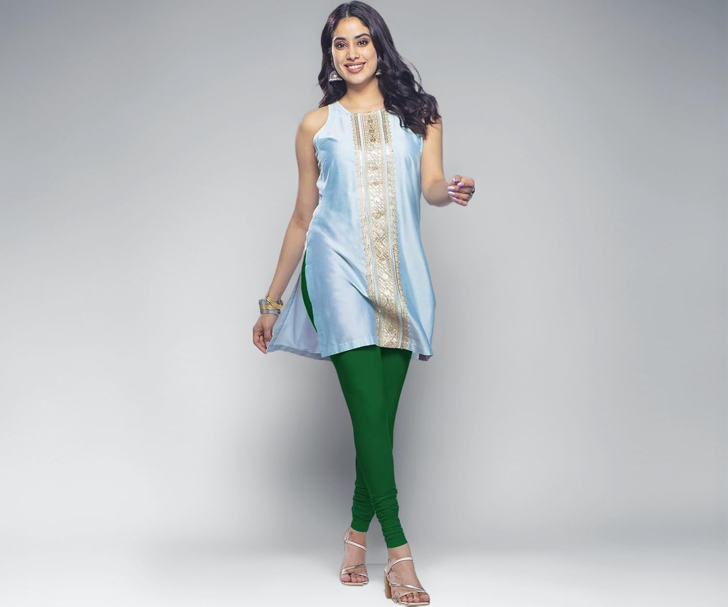 Premium Viscose Full Length Churidar Leggings for Women - Forest - Image 1