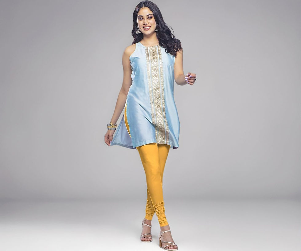 Thumbnail: Premium Viscose Full Length Churidar Leggings for Women - Mango - Image 1