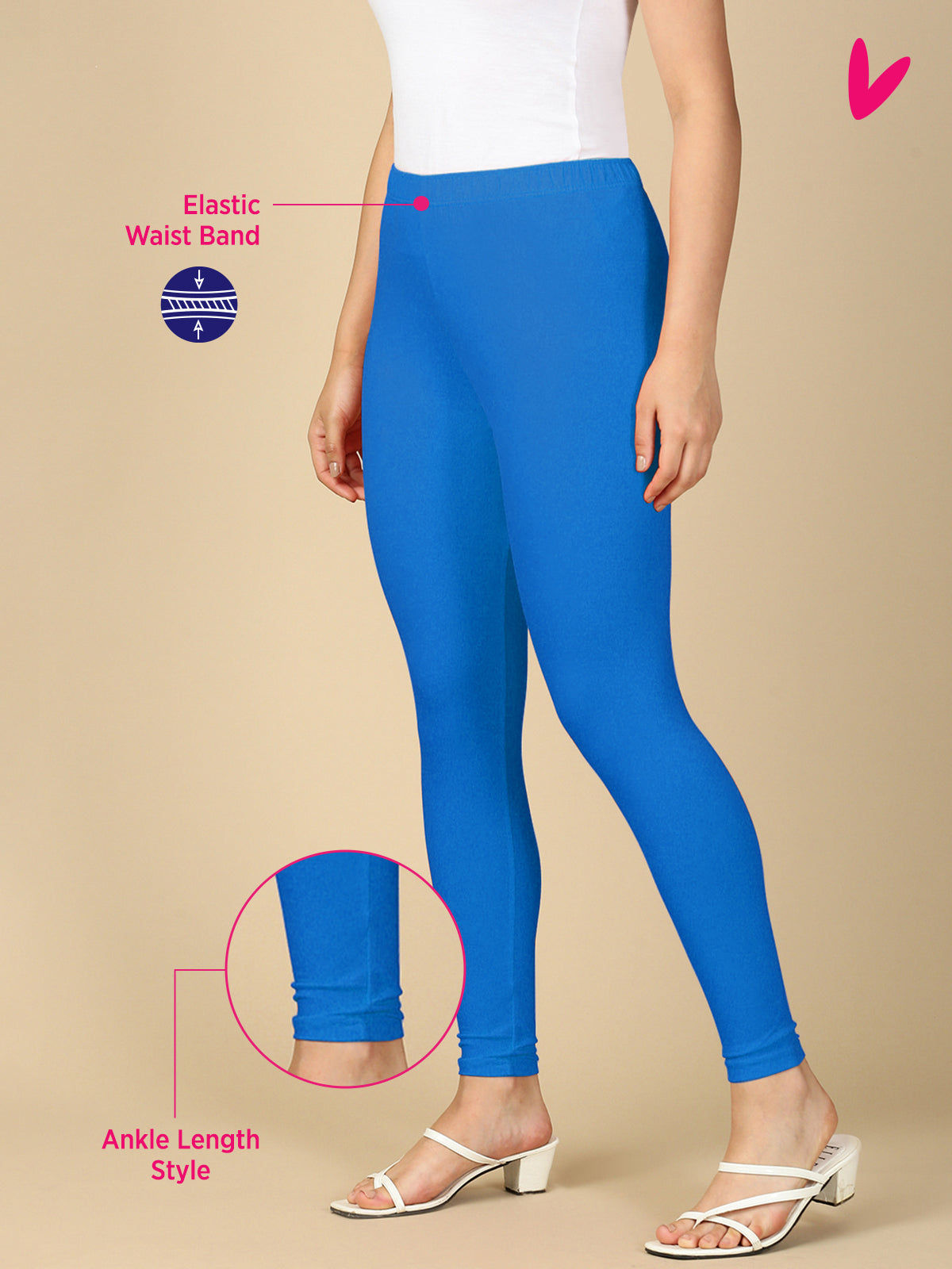 T.Blue Premium Cotton Stretch Ankle Length Leggings