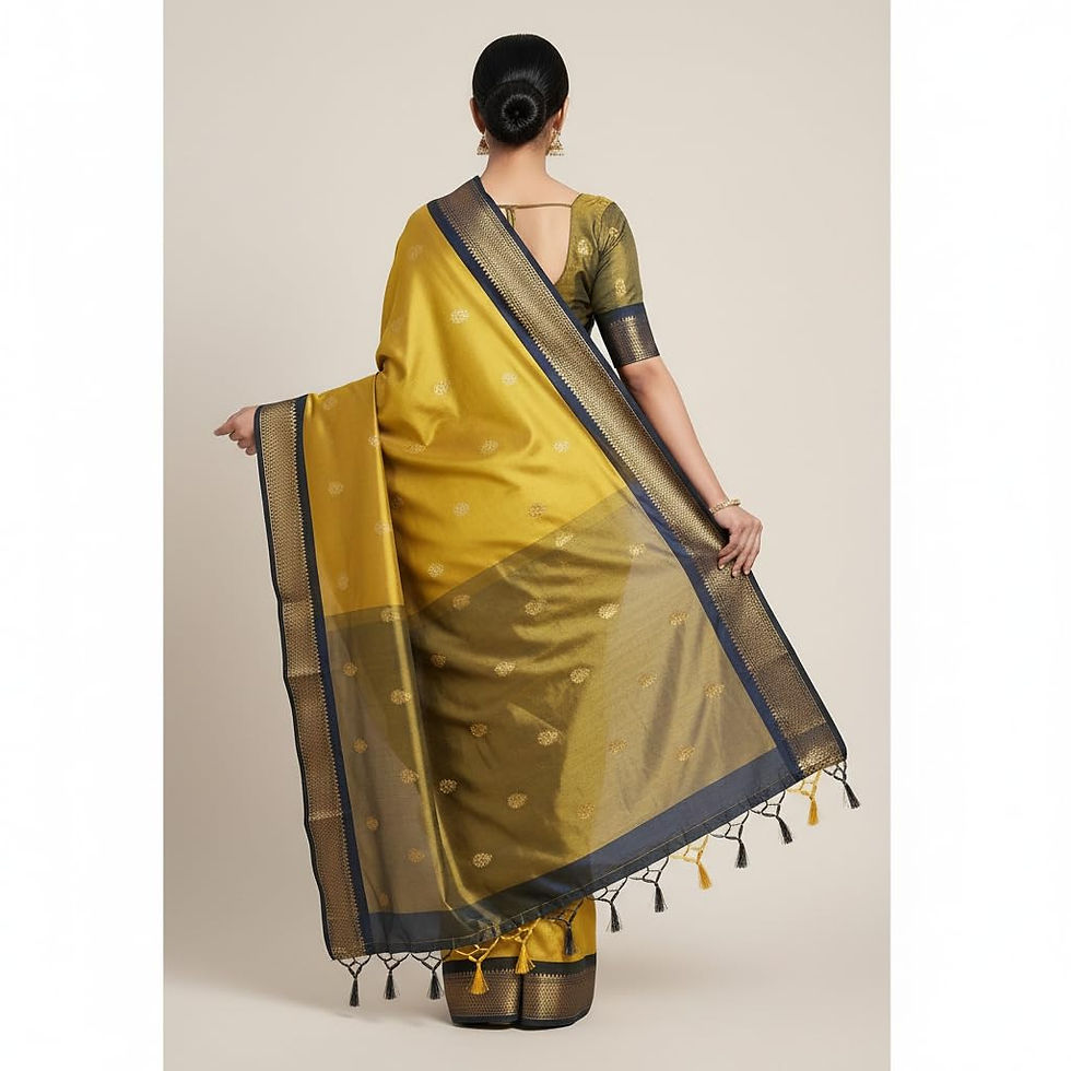 Thumbnail: Kanjeevaram Elegant Paithani Zari Woven Design Cotton Sico Silk Saree With Running Blouse Piece - Image 2
