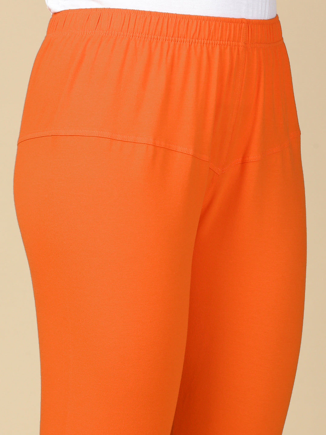 Orange Premium Cotton Stretch Churidar
