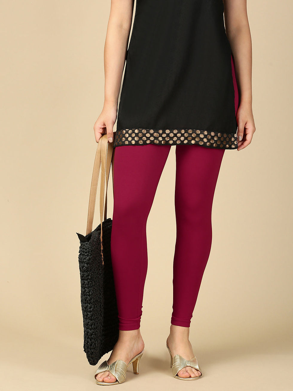 Dark Rani Premium Cotton Stretch Ankle Length Leggings