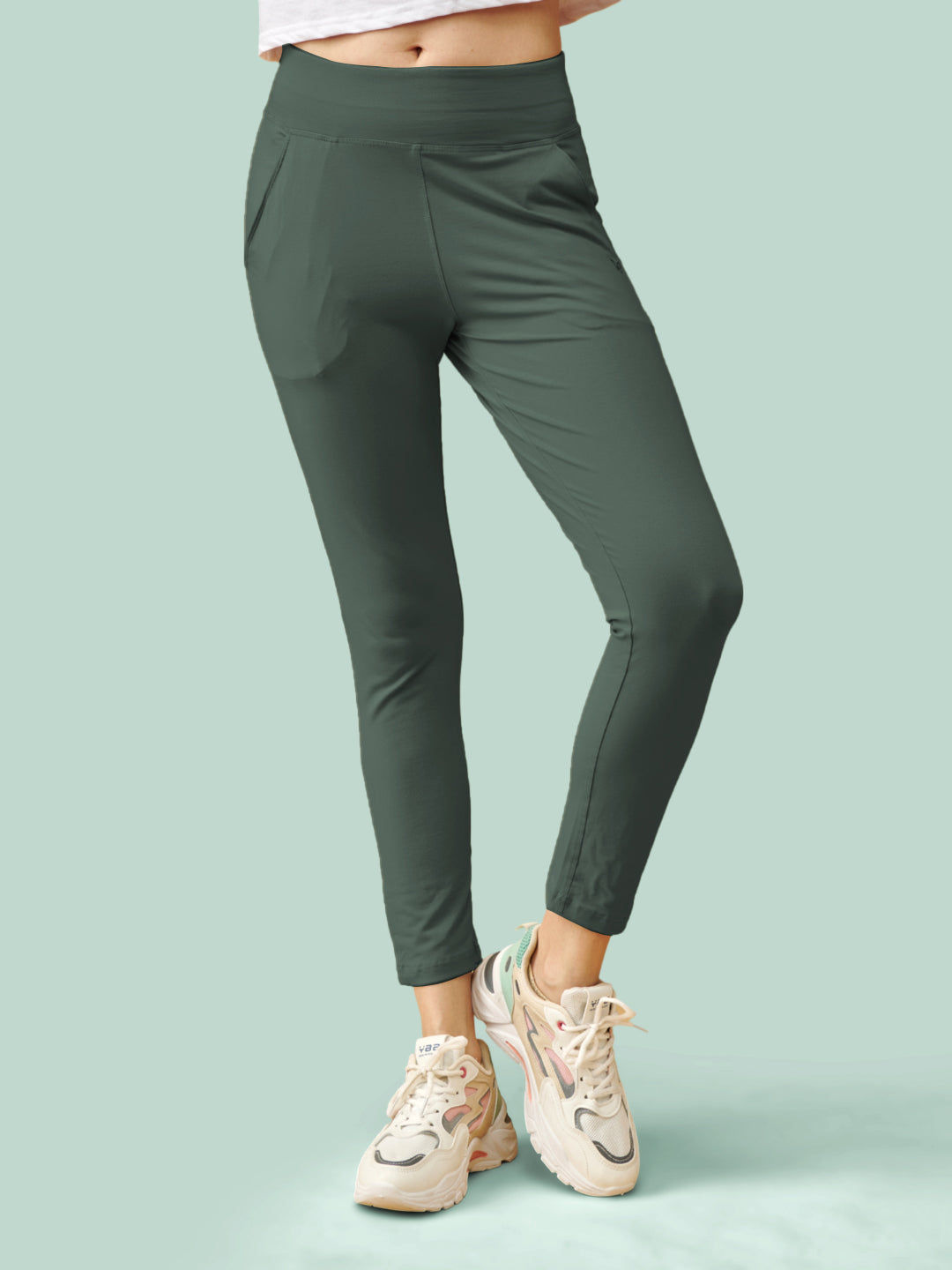Steel Grey High Rise Ankle Length Leggings