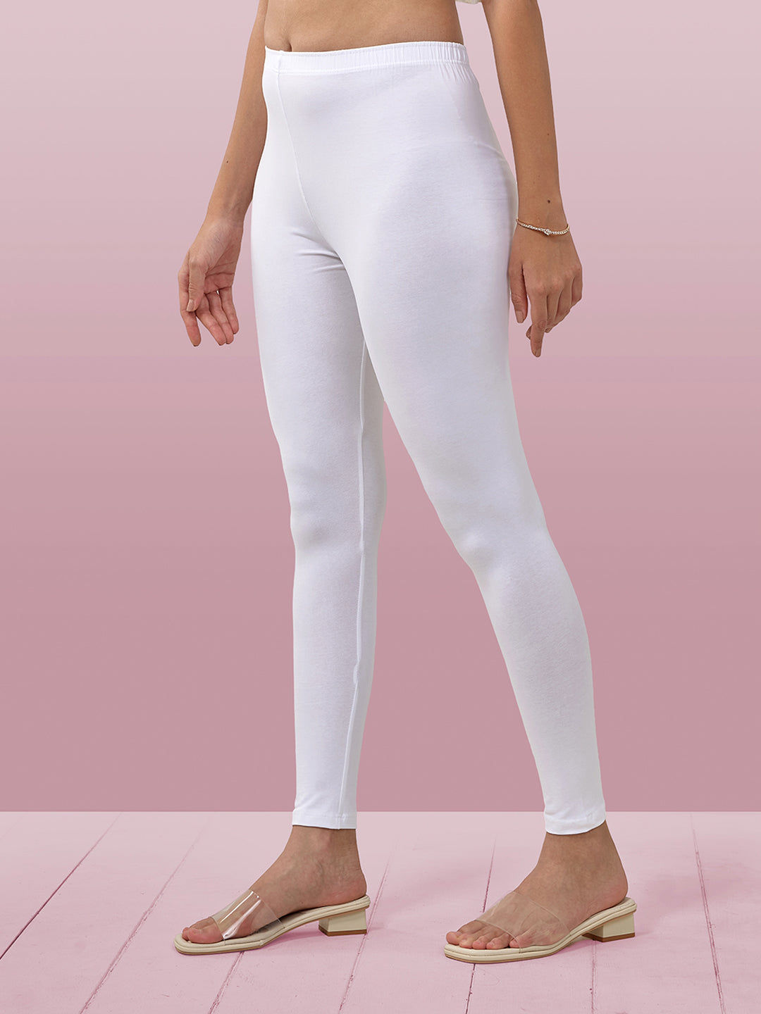 White Ankle Length Leggings