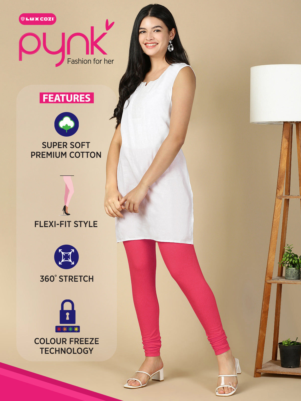 Camellia Rose Premium Cotton Stretch Churidar