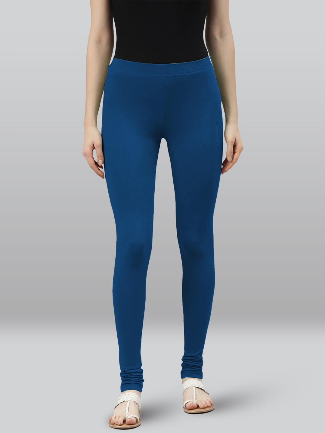 Premium Viscose Full Length Churidar Leggings for Women - Sea Port - Image 2