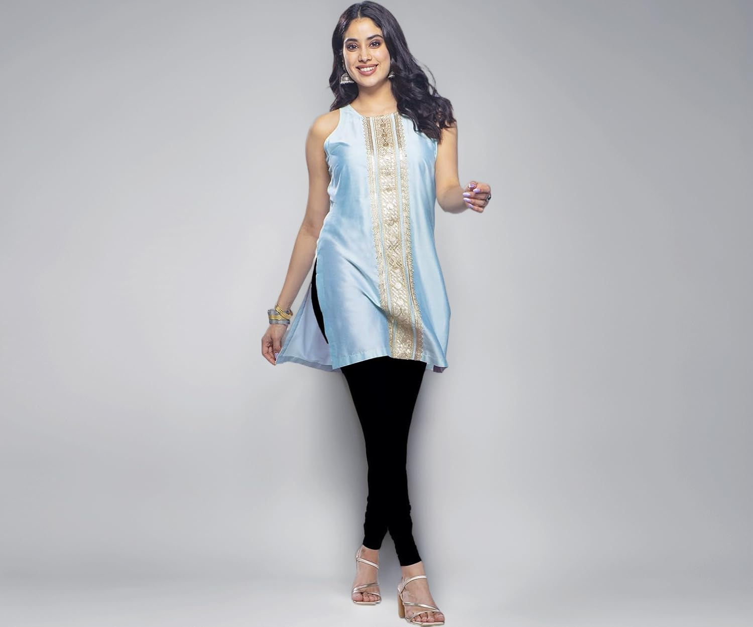 Premium Viscose Full Length Churidar Leggings for Women - Dark Navy - Image 1
