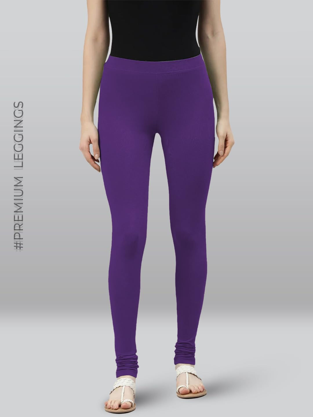 Premium Viscose Full Length Churidar Leggings for Women - Beauty Berry - Image 2