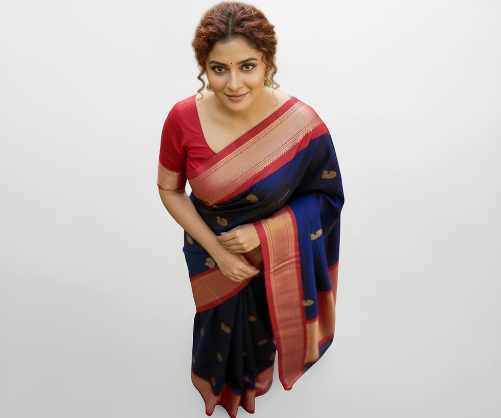 Thumbnail: Ethnic Designer Timeless Grace Paithani Sico Silk Saree with Rich Zari Border - Image 1