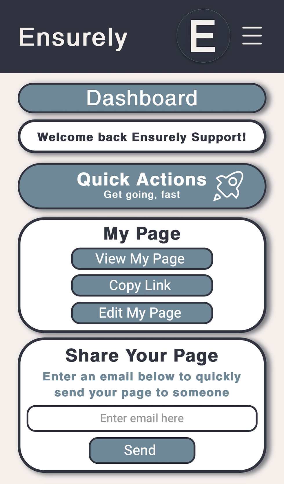 Ensurely redesign on Mobile