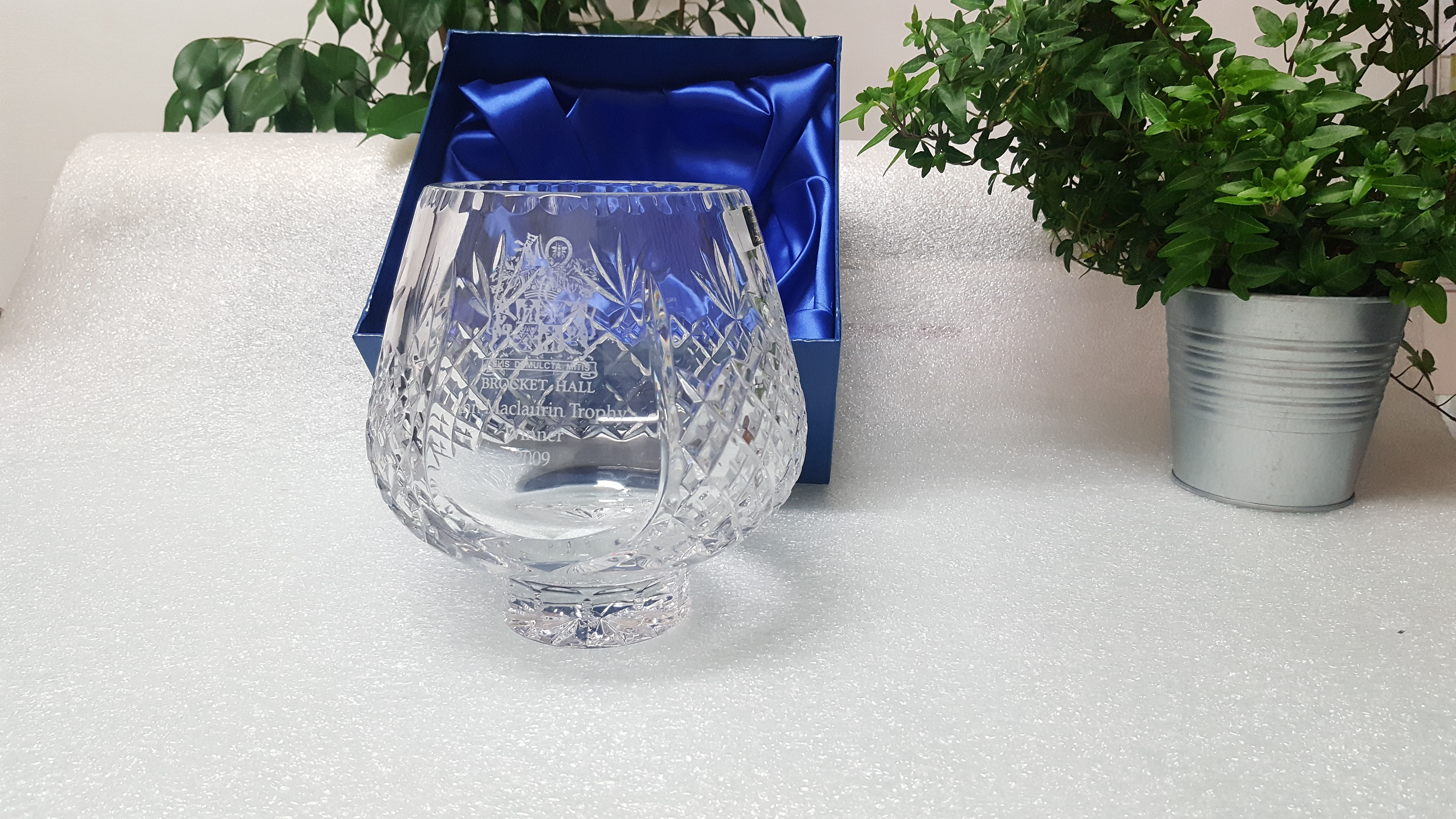 Engraved Crystal Medium Trophy Bowl Brocket Hall Collection