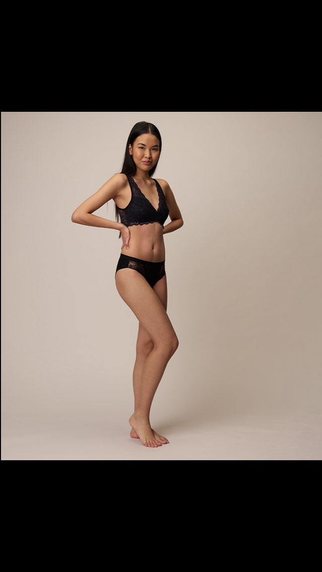 Miniatura: Reggiseno in tessuto naturale e pizzo biodegradabile 