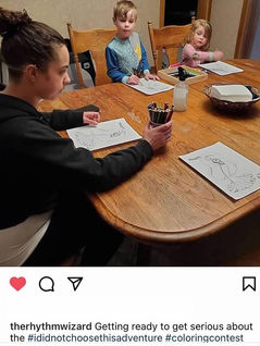 Getting ready for the Maggie Coloring Contest