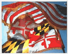 US and Maryland flags