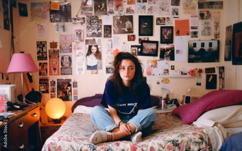 90s teenager room, gen-z fashion, t-shirts for teenagers