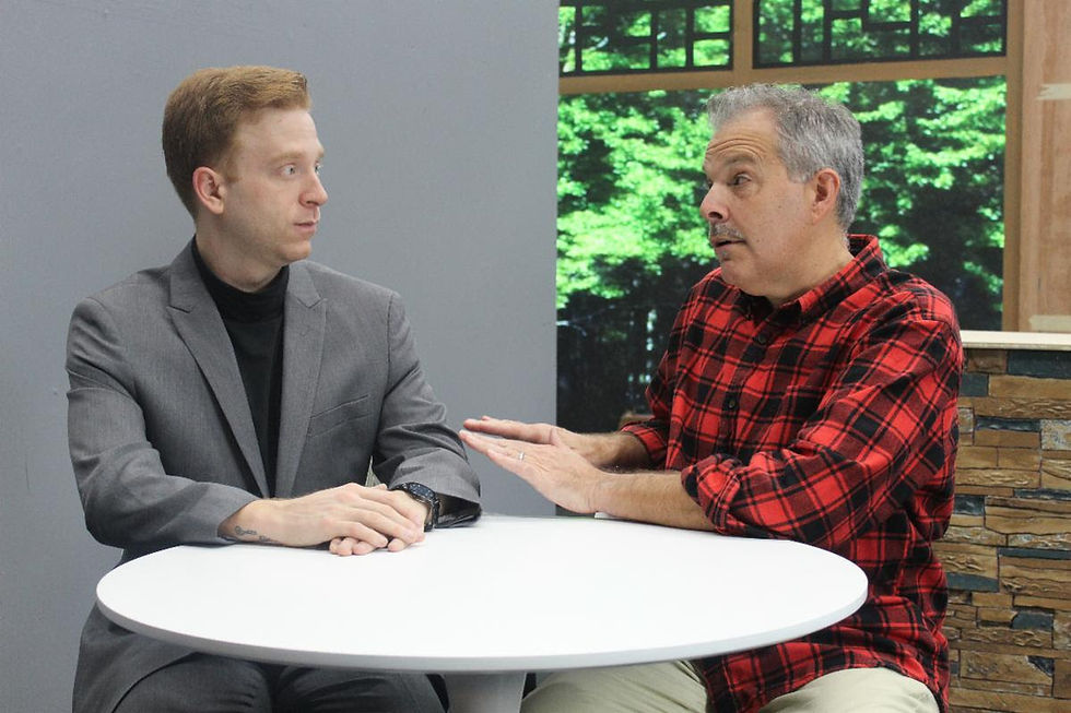 Jon Brody (Dennis Amaral) reminds Walter (Michael Slagel) of an important memory from his past