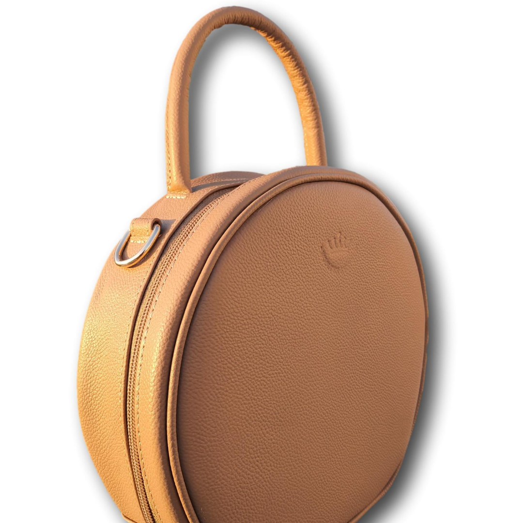 Elegant Round Handle Bag with Detachable Strap
