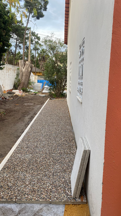 Aplicação de pavimento de gravilhas