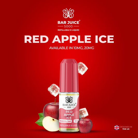 E-Liquid by Bar Juice Red Apple Ice Nic Salt 5000 Box of 22