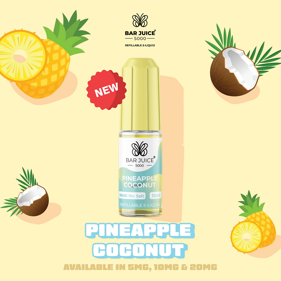 Bar Juice E-Liquid Pineapple Coconut Nic Salt 5000 Box of 10