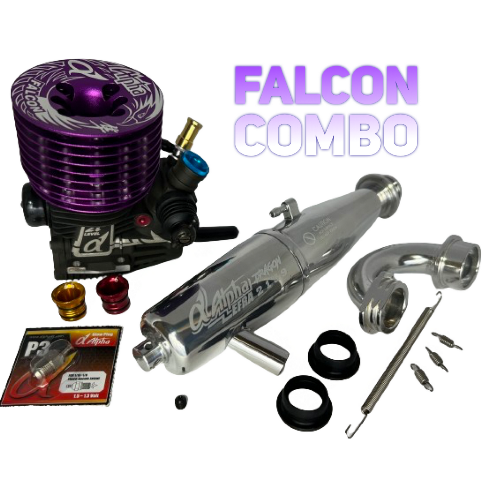 Alpha Plus FALCON .21 Engine Bundle w/ 2159 Pipeset