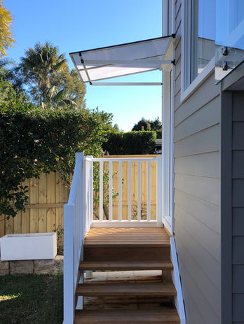 Cheap door awning with polycarb inserts