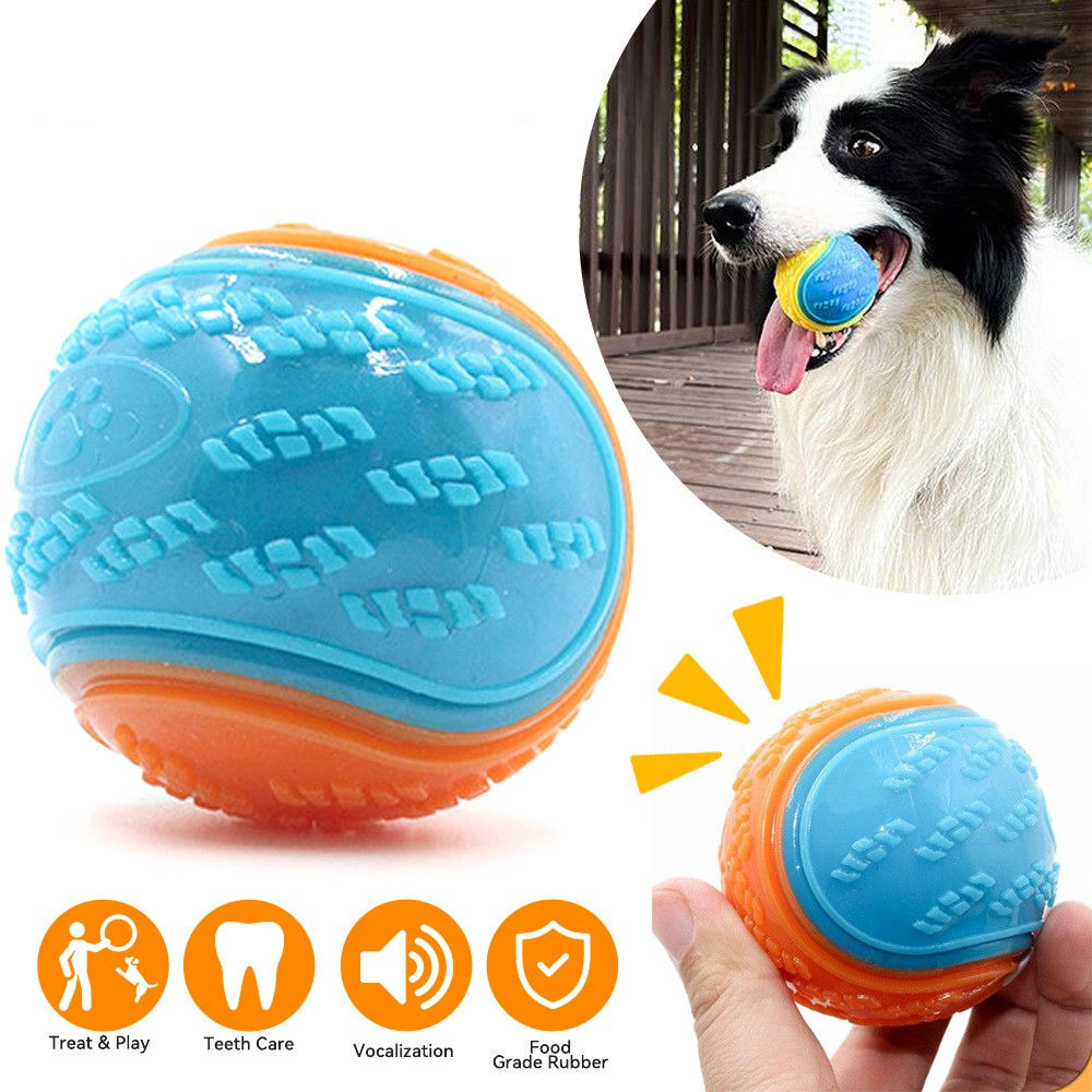 Bite-resistant Pet Dog Toy Rubber Ball Beef-flavored Elastic Ball To Prevent Dog