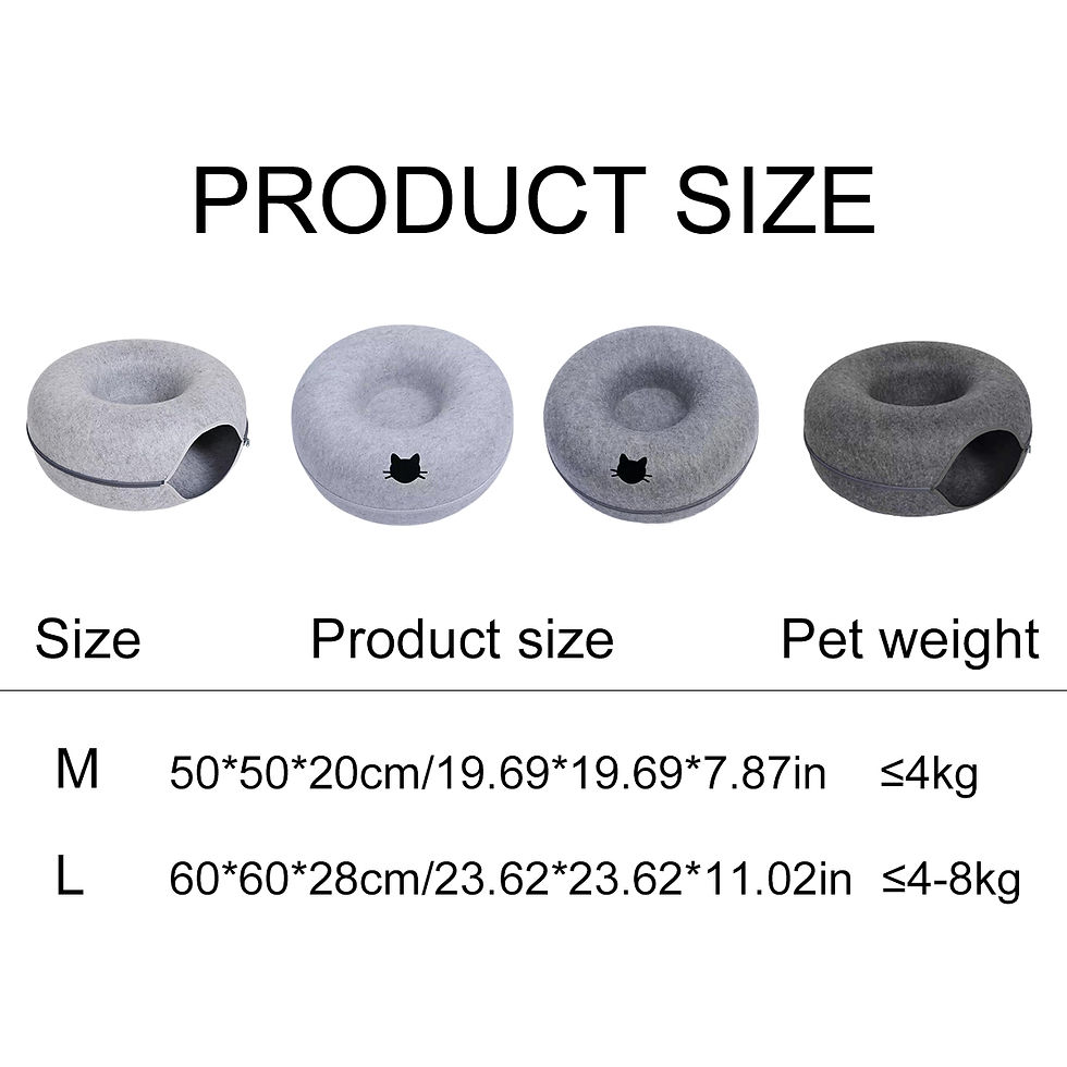 Thumbnail: Felt Donut Bed for Cats House With Breather Hole Dog Bed Interactive Play Toys f