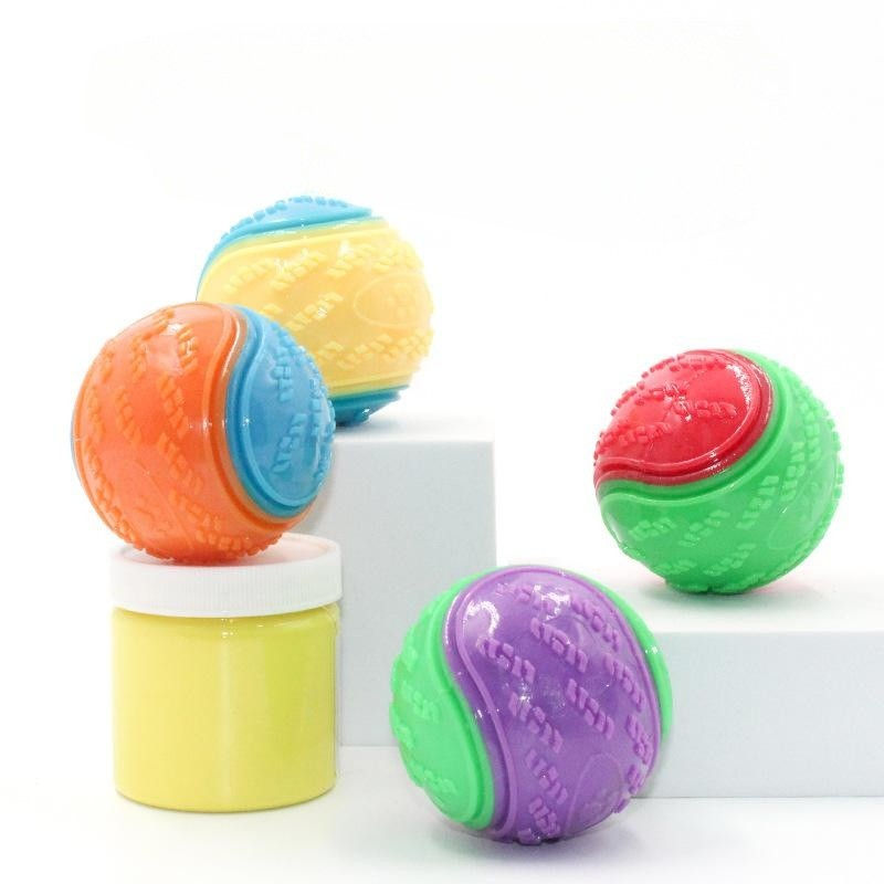 Thumbnail: Bite-resistant Pet Dog Toy Rubber Ball Beef-flavored Elastic Ball To Prevent Dog