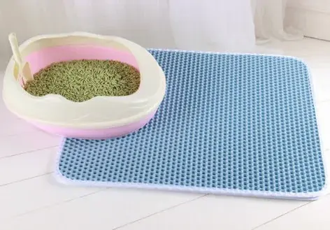 Thumbnail: Cat Litter Mat With Gift Double Layer Waterproof Pet Litter Box Mat Non-slip San