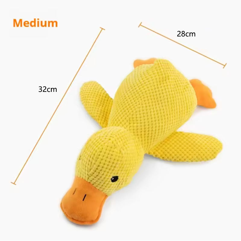 Thumbnail: Dog sleeping with a dog hug duck toys to relieve boredom of little yellow duck p