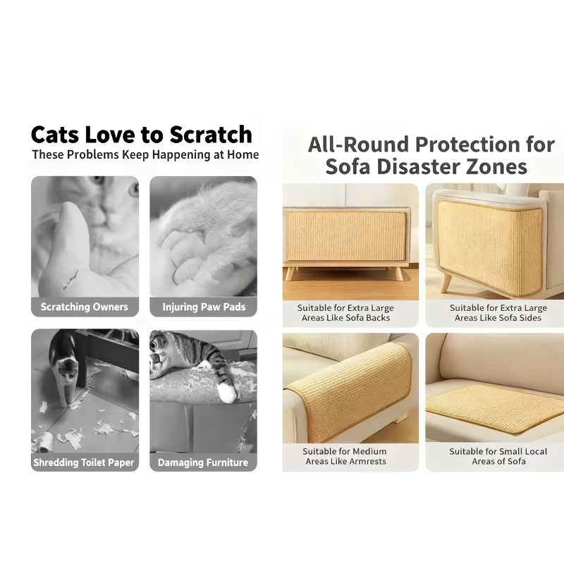 Thumbnail: Standing Sisal Cat Scratcher with Hanging Ball, Space Saving Cat Furniture, Prot