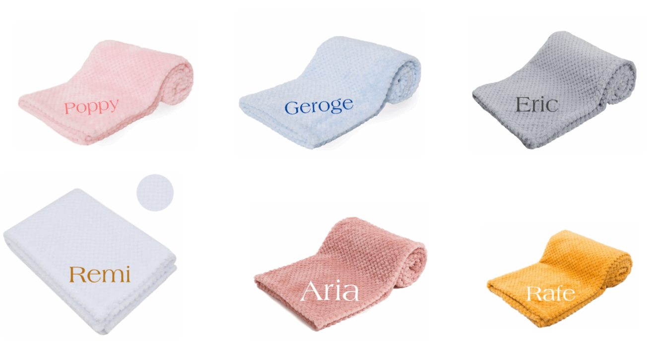Personalised Baby Waffle Blanket