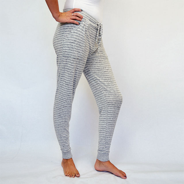 Thumbnail: model wearing the Grey "Love Me" Jogger Lounge Pants