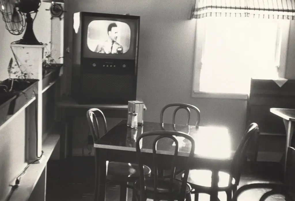 “Restaurant—U.S. 1 leaving Columbia, South Carolina,” by Robert Frank.Credit...Robert Frank from The Americans; via Pace/MacGill and the National Gallery of Art