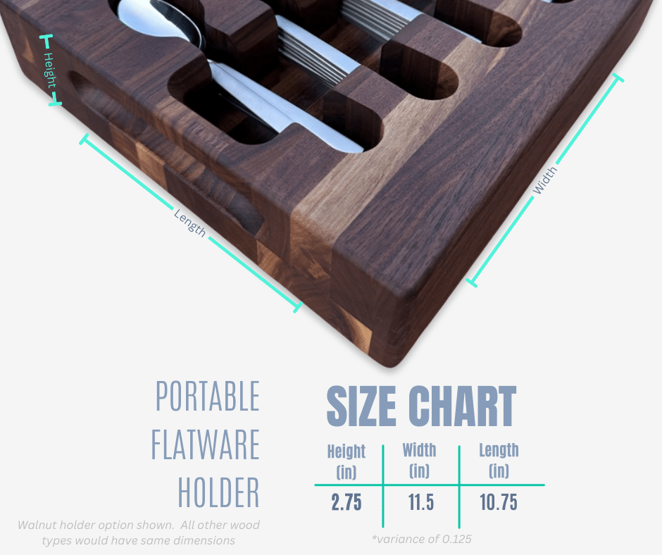 Small Hevea Flatware Holder size graphic