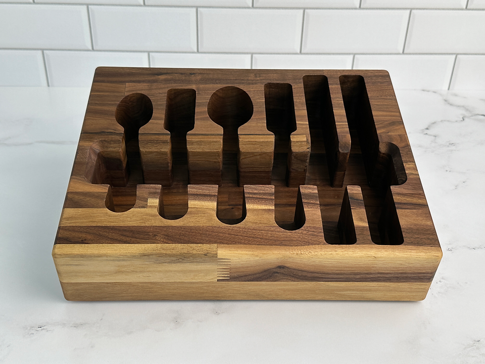 Walnut Portable Flatware Holder XL