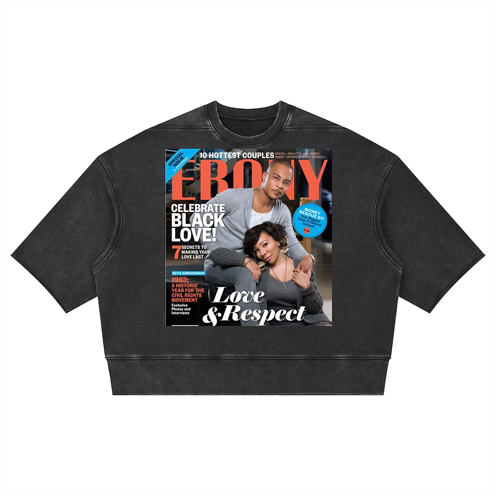 Thumbnail: EBONY Nostalgia Mineral Wash Boxy Cropped Crewneck 1