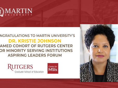 Congratulations to Martin University's Dr. Kristie Johnson Named to the Cohort of Rutgers CMSI Forum