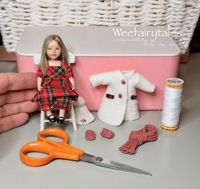 12th scale doll, sewed outfit