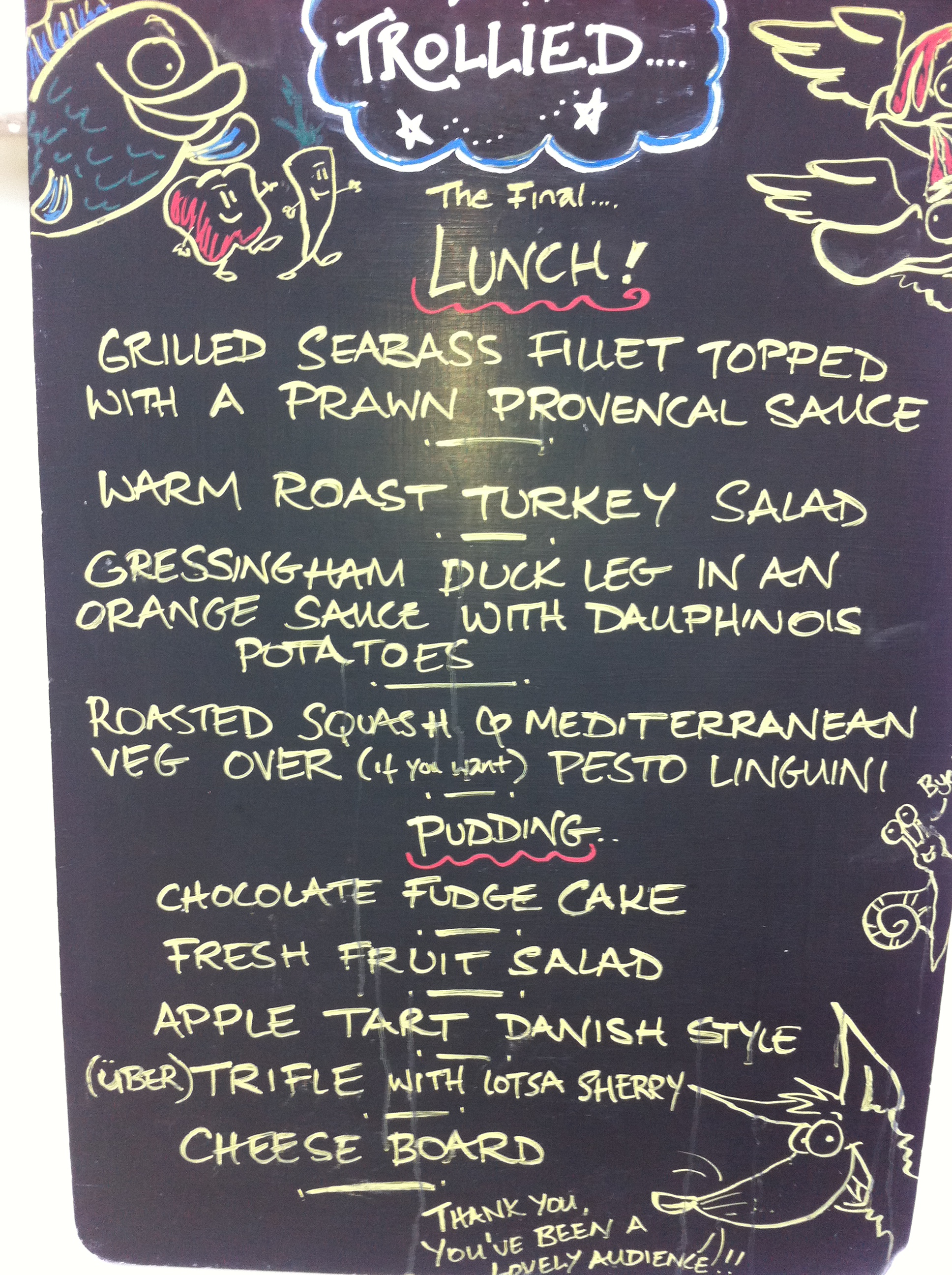 film catering menu