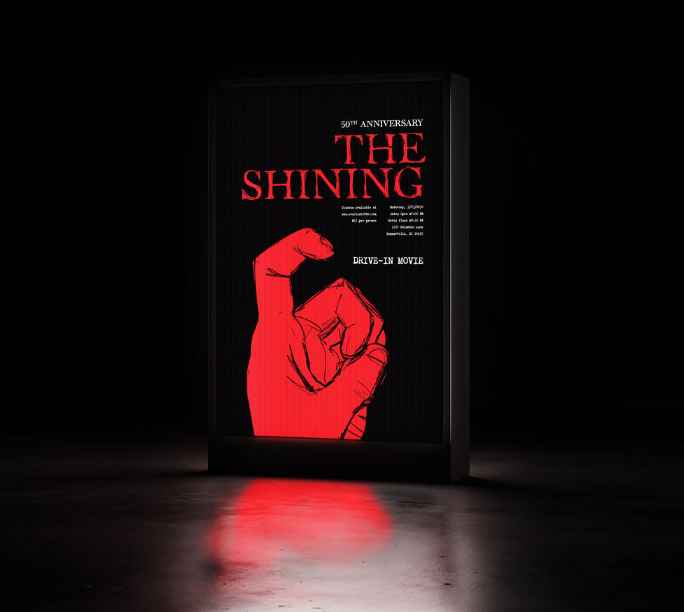 Red hand illustration, "The Shining" anniversary poster.