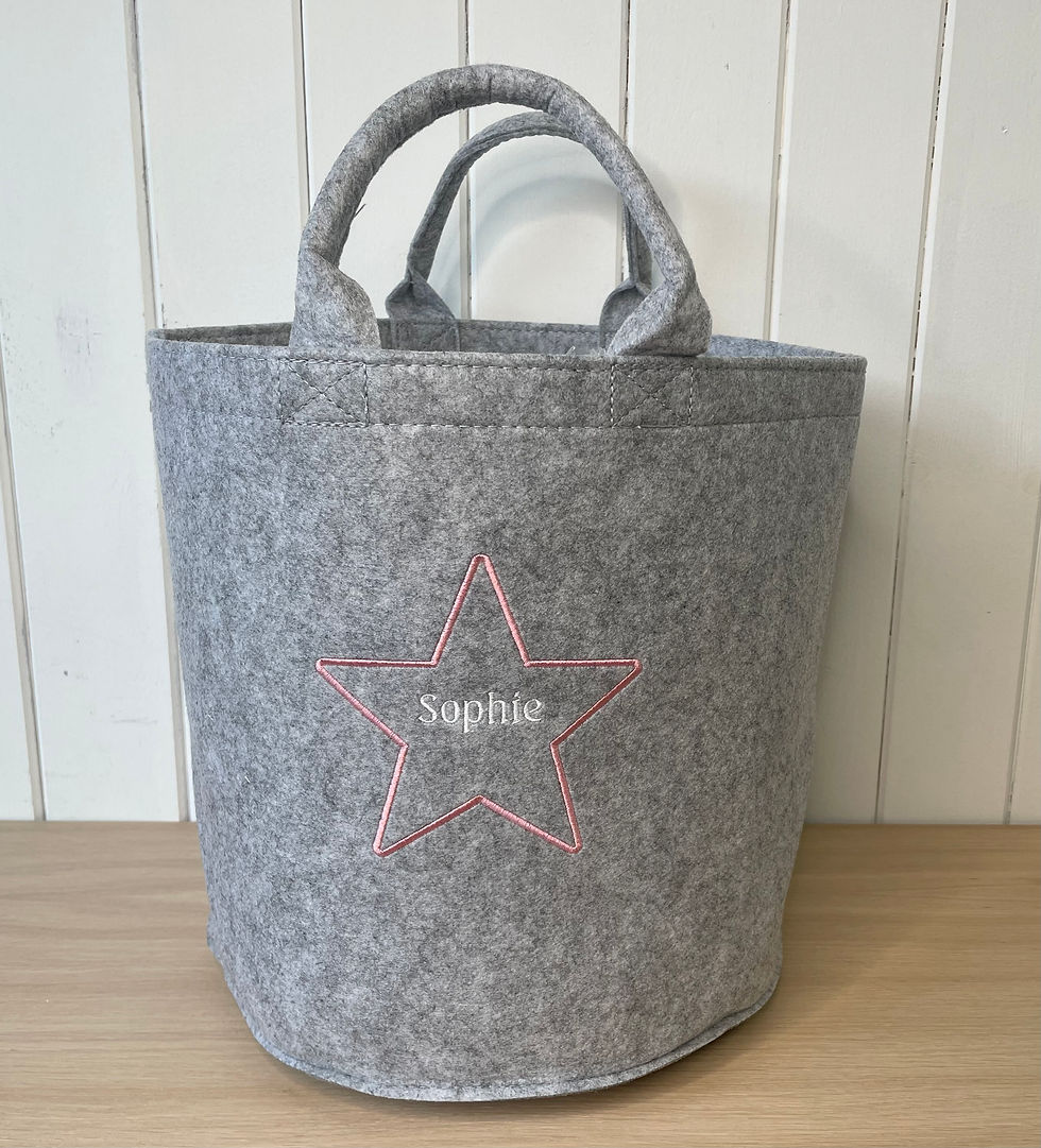 Personalised Toy Storage Bag - Embroidered Star Design