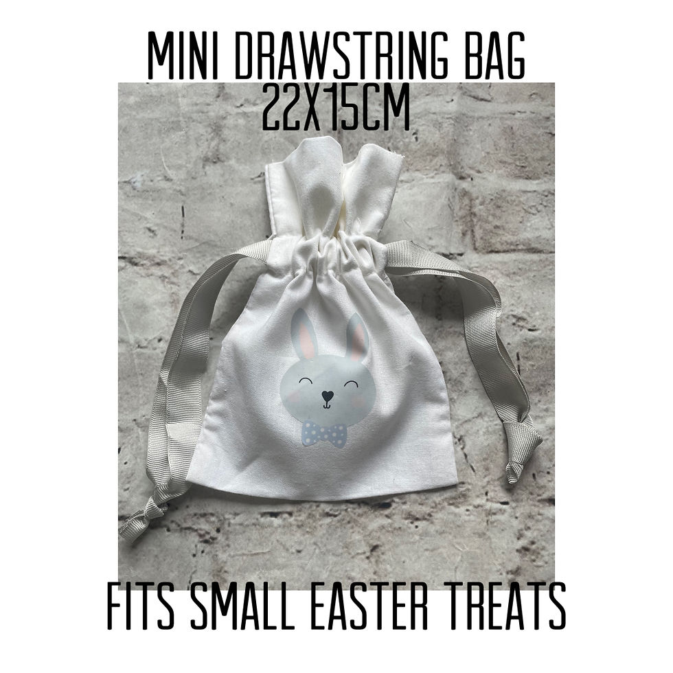 Thumbnail: Personalised Easter Bag, Small Easter Drawstring Bag, Easter Table Gift