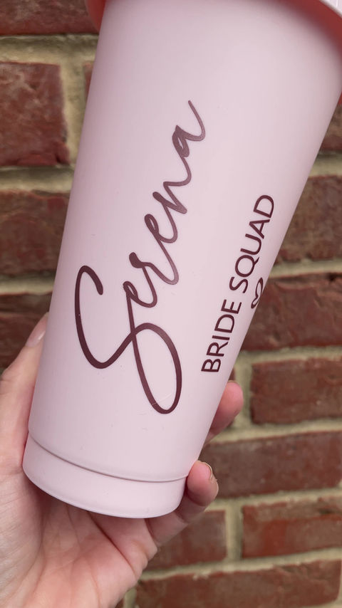 Thumbnail: Bridal Party Cold Cup With Straw, Bridesmaid Cup