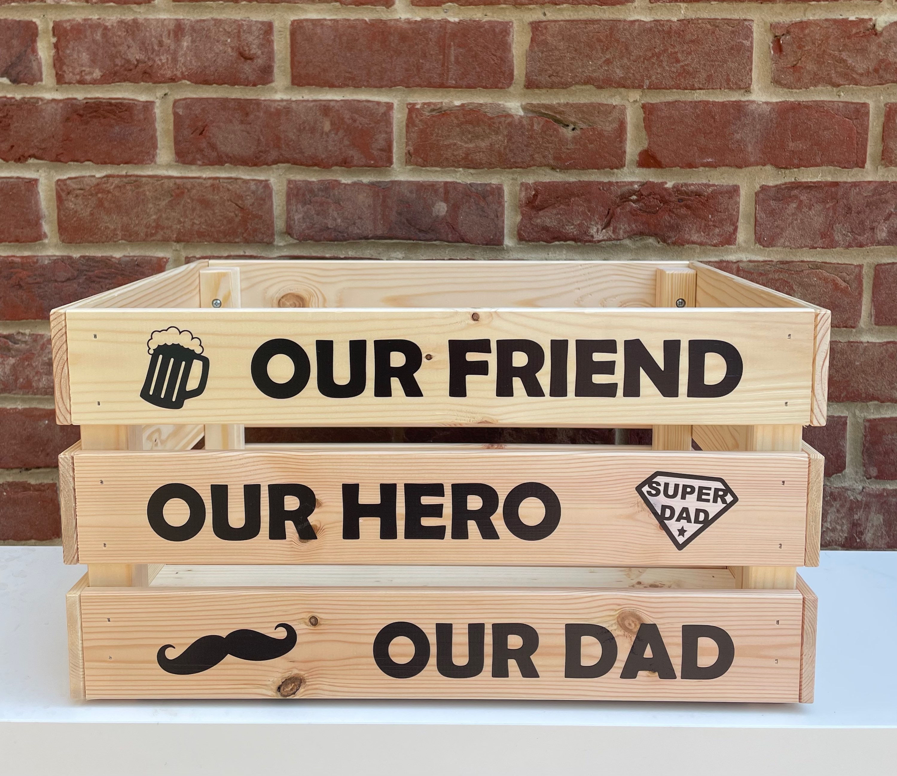 Wooden Our Dad Our Hero Crate -Large
