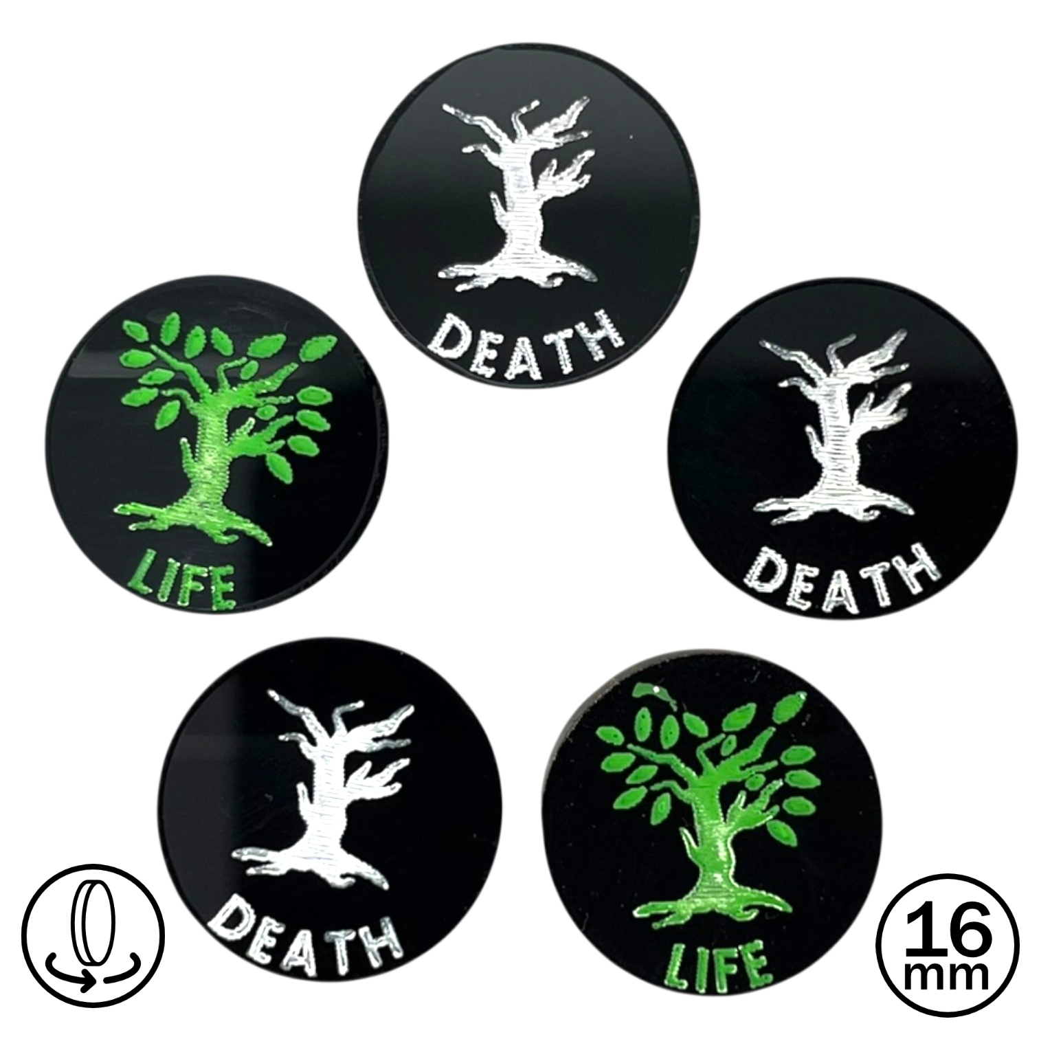 Life & Death Tokens for Malifaux 4e (Qty 5, 10 or 15)